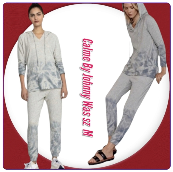JOHNNY WAS Calme Mira Lounge Jogger Grey Set - Picture 1 of 12